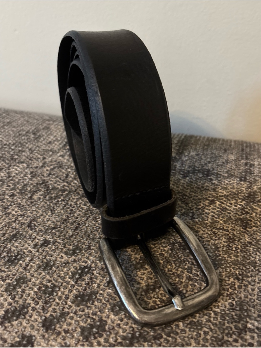 L.L. Bean Men’s 1912 Jean Belt Size 46 Black Genuine Leather Made in UK
